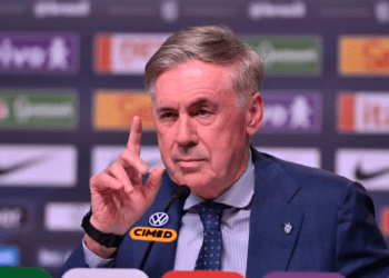 Carlo Ancelotti durante coletiva da Seleção Brasileira anunciando convocação