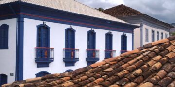 Casa de Carlos Drummond de Andrade em Itabira fotografada em 2007, com fachada histórica e arquitetura preservada